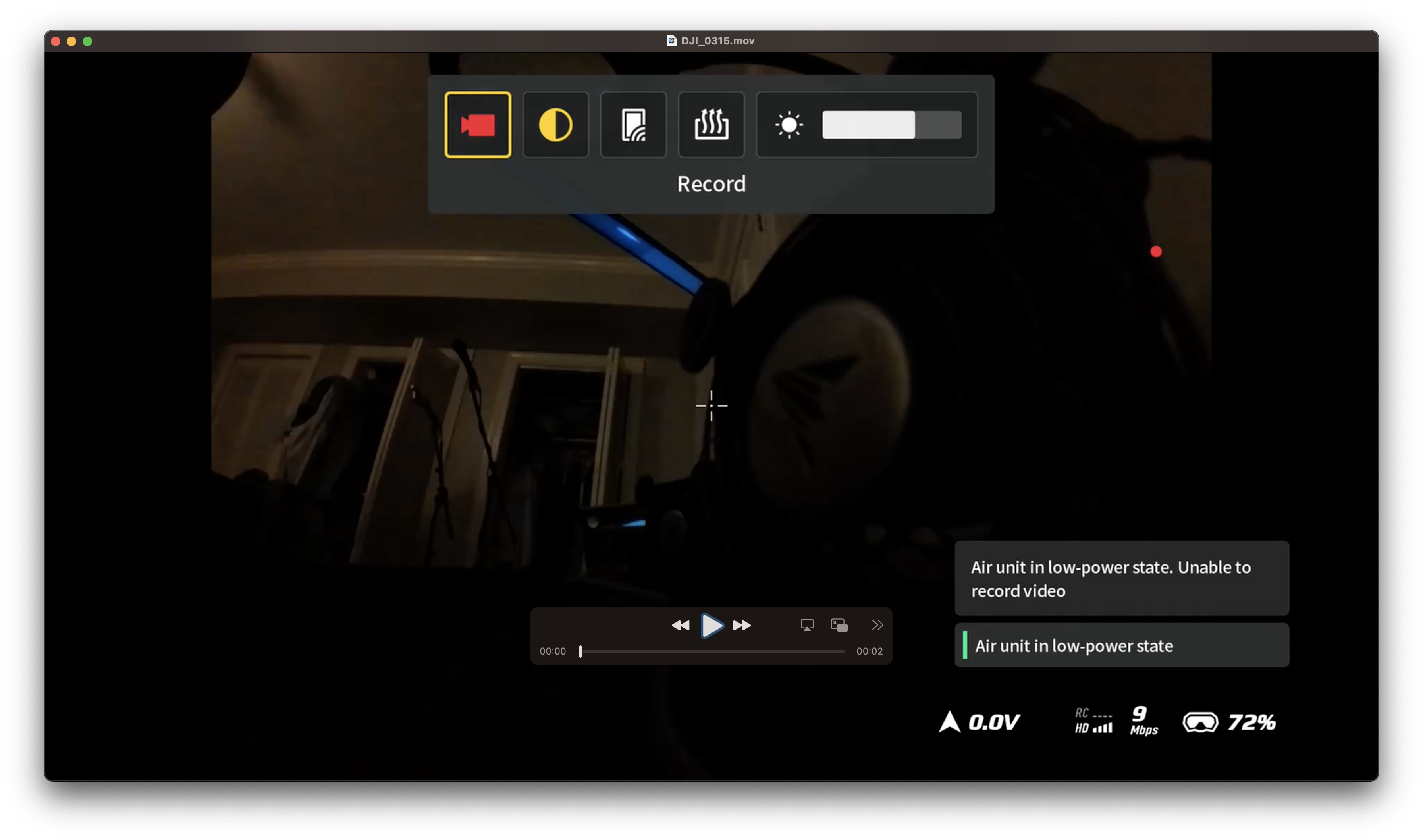 Goggles view — no OSD elements (Oct 19)